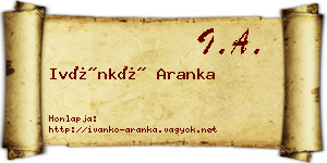 Ivánkó Aranka névjegykártya